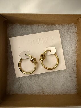 Gold Knot Hoop Earrings by